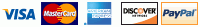 We accept Visa, Mastercard, PayPal (Visa, Mastercard, Amex, Discover, eCheck), Western Union Money Transfer
