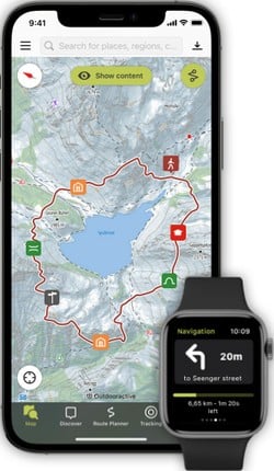 Routes POI and navigation option via smartwatch