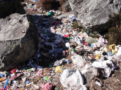 Environmental impact of tourism: there is no proper solid waste management system in Langtang.