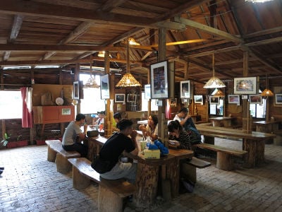 The coffee shop, popular with locals and tourists alike