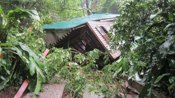 Jungle Bay destroyed by tropical storm Ericka, all workers & guests safe but nearby village devastated.