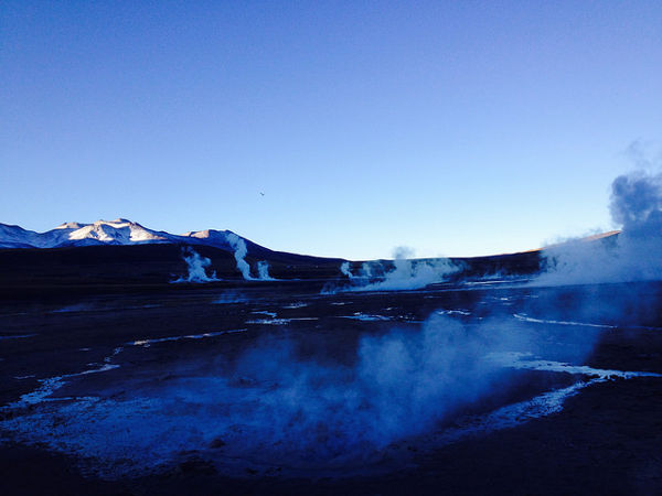 Dawn at the El Tatio geyser field in the northern Chilean region of Antofagasta, visited by some 100,000 tourists a year. The geyser field is administered by two indigenous communities that were granted a concession for 30 years. Credit: Marianela Jarroud/IPS