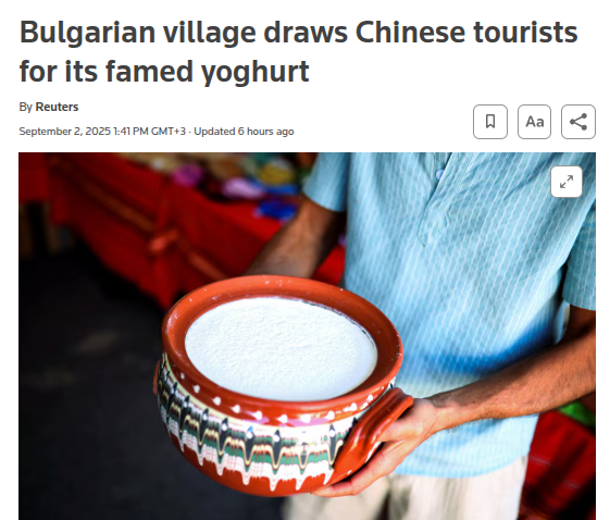 It's great to see traditional products encouraging community-based tourism such as yogurt in this Bulgarian village. On the other hand, the sudden commodification of culture if unchecked can destroy a community. https://www.reuters.com/lifestyle/bulgarian-village-draws-chinese-tourists-its-famed-yoghurt-2025-09-02/