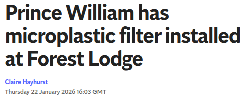 You don't have to be a prince to install a microplastic filter to your washing machine, there are affordable microplastic filters (at around 80 Euros) that can be retrofitted to older or low-range washing machines, or you can use a washing bag! Even better, try to avoid buying clothes made from synthetic fibres. The law should force manufacturers to have these filters as standard. https://www.independent.co.uk/bulletin/news/prince-william-microplastic-forest-lodge-b2905752.html