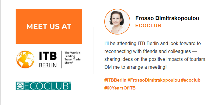 Looking forward to meet ECOCLUB members at ITB! Send me a message to arrange a meeting next week.