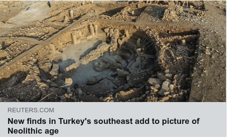 New finds in famous neolithic site of Gobeklitepe, provide insight into humanity's transition from hunter-gatherers to settled societies over 11,000 years ago. Gobeklitepe, a World Heritage Site in southeast Turkey, some 50km north of the Syrian border and at the edge of Mesopotamia, attracts around 800,000 visitors annually. https://www.reuters.com/science/new-finds-turkeys-southeast-add-picture-neolithic-age-2025-11-26/