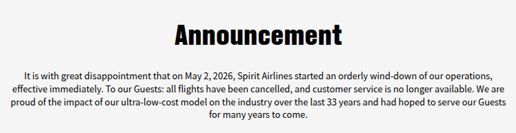 Spirit Airlines demise: a sudden 65% rise in jet fuel prices due to the war on Iran proved the last straw for the troubled US airline, a pioneering ultra-low-cost-carrier (ULCC). As they operate on smaller margins and are prone to shocks, some analysts believe independent ULCCs will ultimately disappear or be absorbed by legacy carriers. Thanks to sophisticated/personalised pricing models, the latter can now also offer basic economy fares for a limited number of seats, sometimes through loyalty programmes, without cannibalizing higher-fare capacity. www.spiritrestructuring.com/