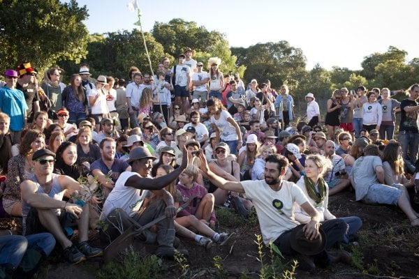 Enthused participants at a Greenpop tree planting festival. (Picture taken by Sydelle Will-Smith)