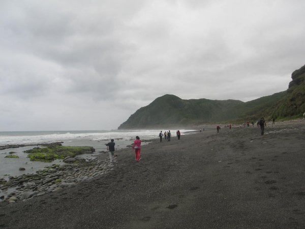 Walking along the coast